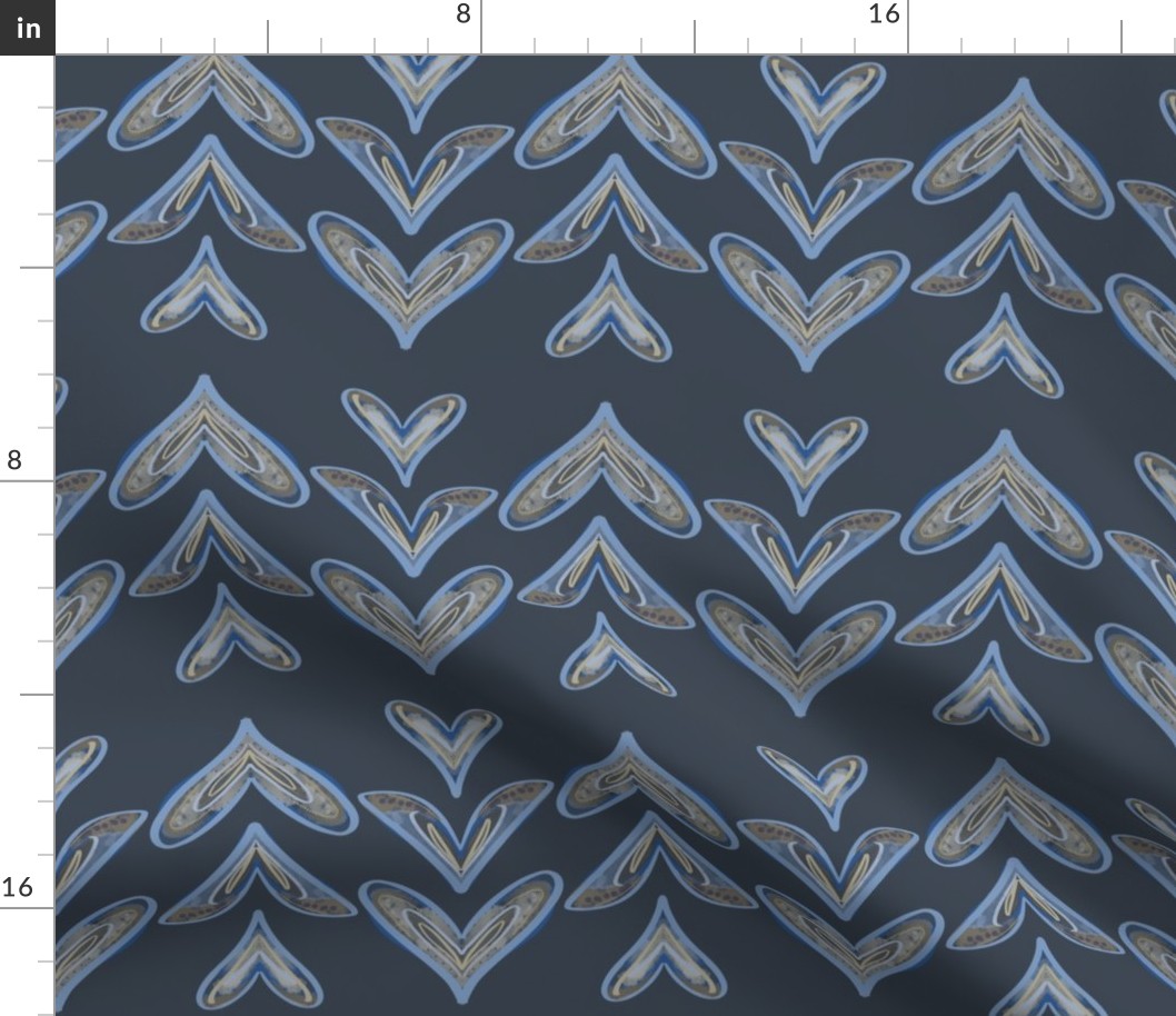 Mermaid tails on blueII-pattern