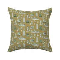 LondonToile de Jouy in gold and green