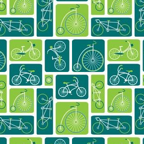 Retro green bicycle love