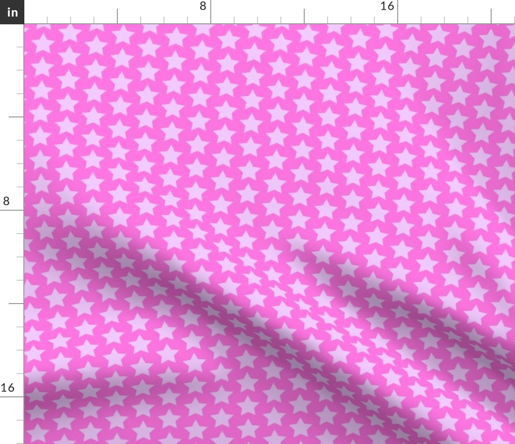 Small scale Starry Night  of Pink Stars: perfect for a girls bedroom accessories or kids apparel. Geometric shapes, classic star pattern for sweet nursery decor and Bedlinen, pretty toddlers outfits 