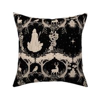 Magic Forest Damask Black & Greige