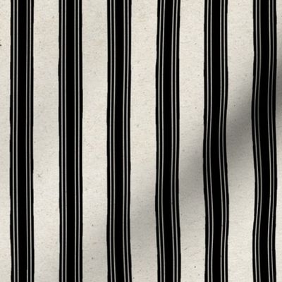 Black Ticking Stripe On Parchment