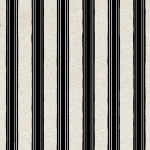 Black Ticking Stripe On Parchment