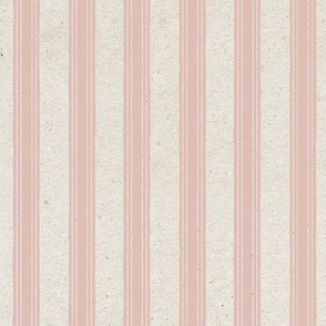 Dusty Pink Ticking On Parchment