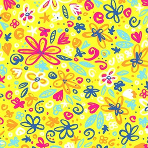 Neon Doodle Floral