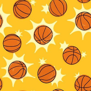 Basketball Burst on Orange