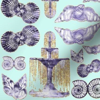 Rococo Celestial Fountain on Mint (medium)