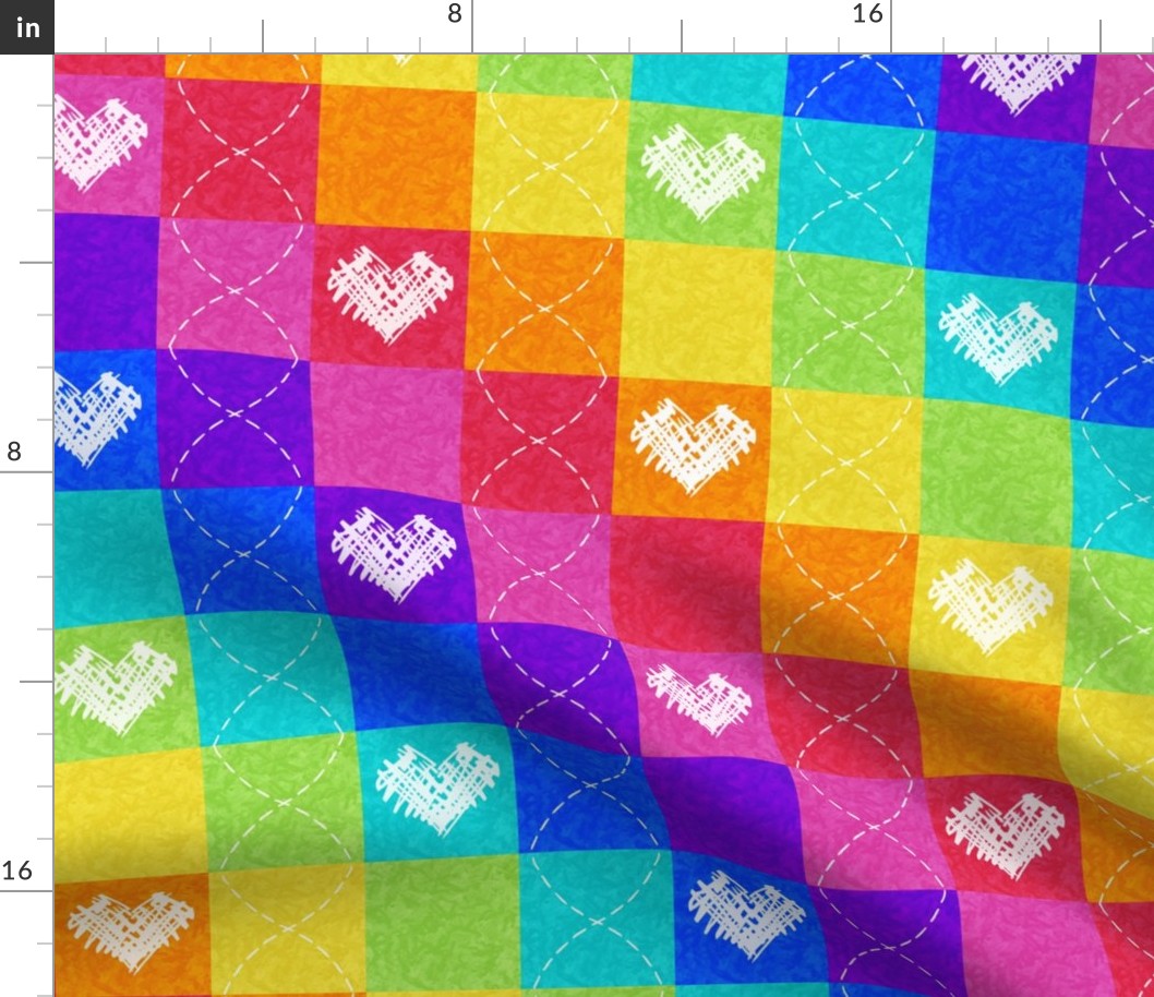 Quilted Rainbow Patchwork