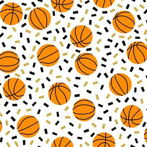 Basketballs with Black & Gold Confetti