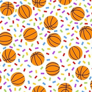Basketballs with Colored Confetti