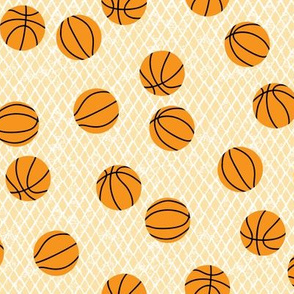 Basketballs on Cream Diamond Background