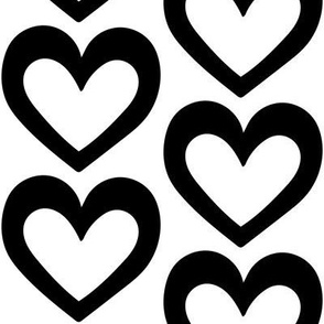 Black and white heart cut-out (large)