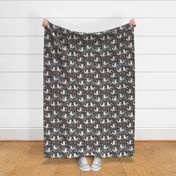 Floral foxes on gray