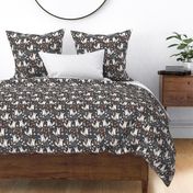 Floral foxes on gray