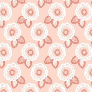 Romantic retro flowers boho summer blossom peach pale blush coral girls