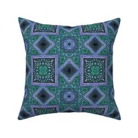 Bohemian ceiling green purple