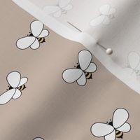 Sweet boho bees minimalist spring summer insects beige latte 