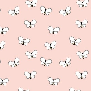 Sweet boho bees minimalist spring summer insects blush pink