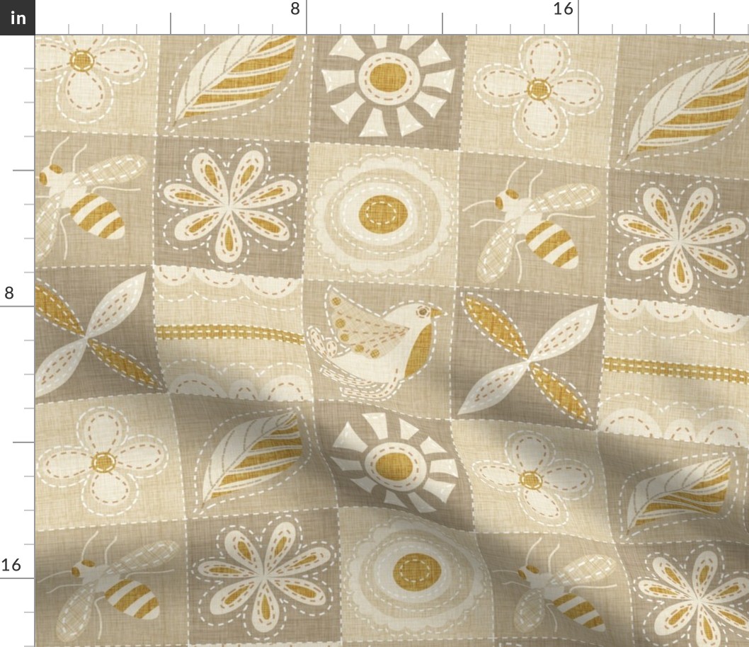 quilted linen patchwork