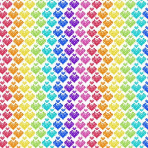 Scribble Rainbow Hearts Double Rows