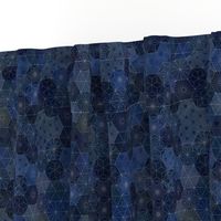 Sashiko Mini- Japanese Patchwork- Geometric Embroidery-Navy- Indigo- Blue- Face Mask- Small Scale