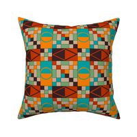 Modern geometric patchwork bright circle