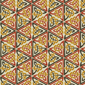 9W Celtic knot hexagons: red, black, and gold