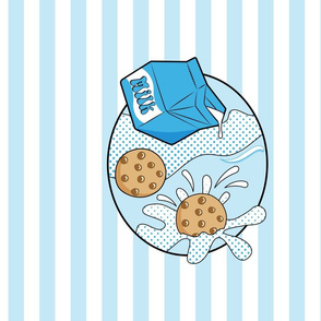 Pop Art - Cookies and Milk_v2_Pillow
