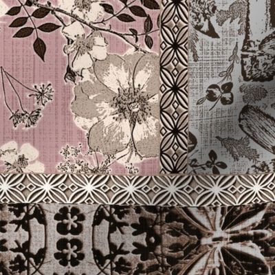 Patchwork Cottagecore Blush and gray