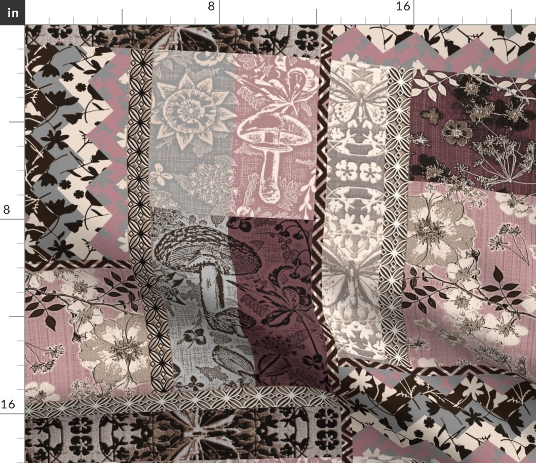 Patchwork Cottagecore Blush and gray