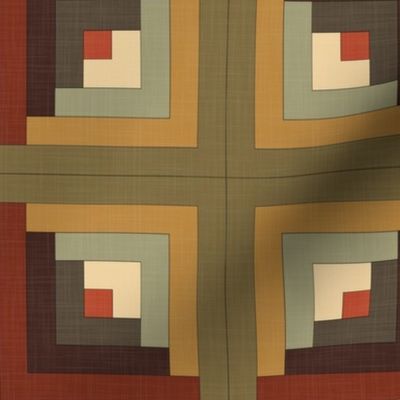 mom's log cabin - roycroft patchwork