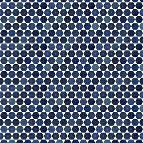 Sashiko White and Blue Mini-Japanese Patchwork- Geometric Embroidery-Navy- Indigo- Blue- Face Mask- Small Scale