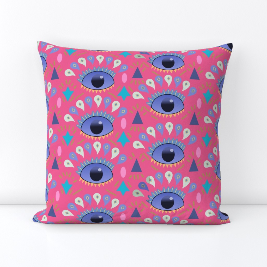 The Eye In Blue Pink Teal