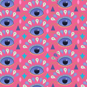 The Eye In Blue Pink Teal