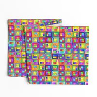 Patchwork Rainbow Neon Blocks on Blocks