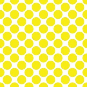 Polka Dot .75 in.  Yellow and white