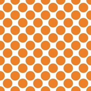 Polka Dot .75 in.  Orange , white