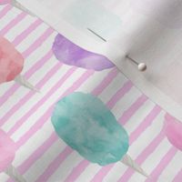 cotton candy on pink stripes - carnival food C21