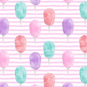 cotton candy on pink stripes - carnival food C21