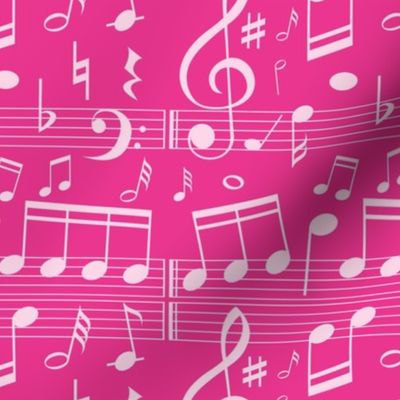 Music Notes - Hot Pink - Bigger Scale