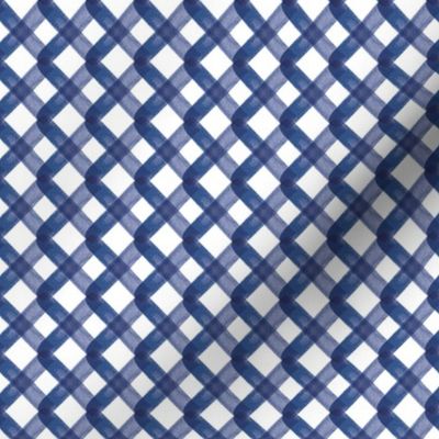 (small scale) checkered blue criss cross