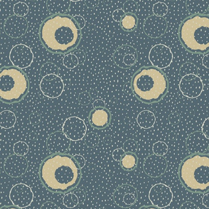 City summer dust - circles on blue