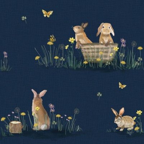 Bunnies in the Meadow Navy MED