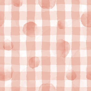 pink pastel watercolor checkered stripes dots pattern