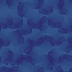 watercolor blue polka dots, petals, stains seamless pattern