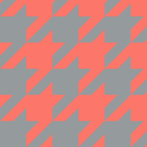 houndstooth coral and gray