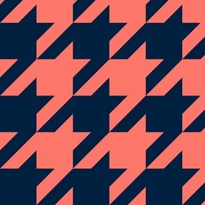 houndstooth coral and sailor blue
