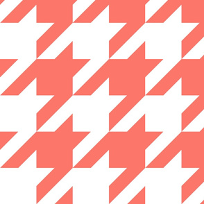 houndstooth coral white