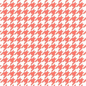 houndstooth coral white small