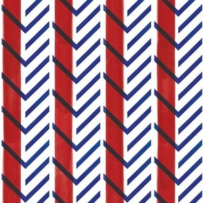 blue chevrons herringbones and red stripes